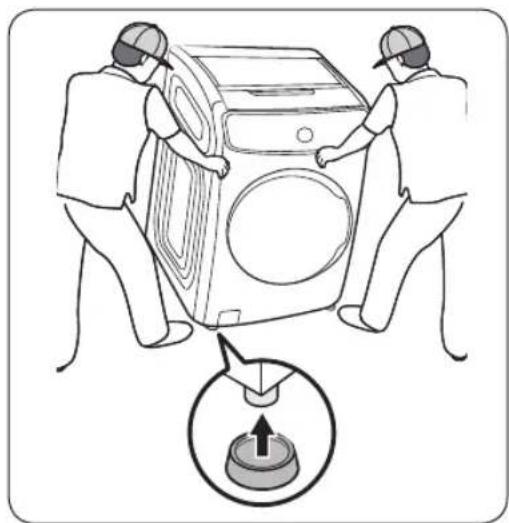 SAMSUNG WV60A9900AV - STEP 4 Put the rubber cups on the legs (Only for soft floor or surface) - 1