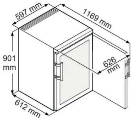LIEBHERR WKB 1802 - Dimensions de l'appareilMise en place - 1
