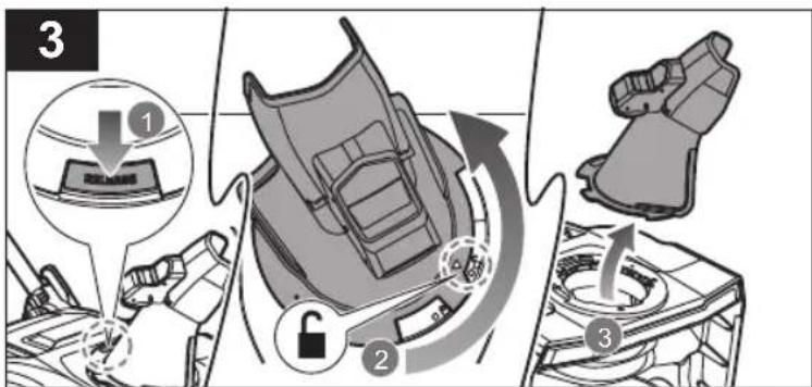 Diagram illustrating car seatbelting and locking mechanism with numbered steps and labeled parts