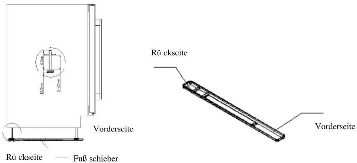 Rü ckseite Vorderseite Rü ckseite Fuß schieber Rü ckseite Vorderseite