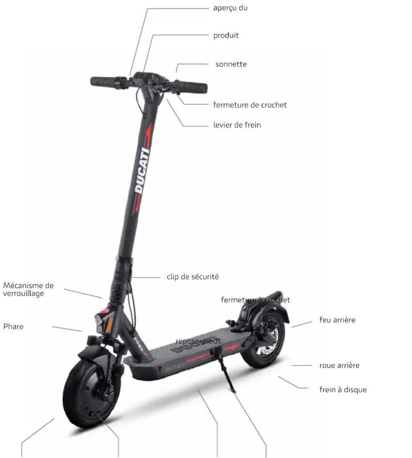 aperçu du produit sonnette fermeture de crochet levier de frein DUCATI Mécanisme de verrouillage Phare clip de sécurité fermeture à crochet repose-pieds feu arrière roue arrière frein à disque