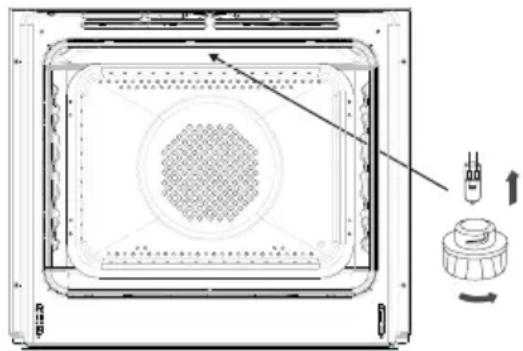 AMICA EHIX 933 133 S - Before replacing the halogen bulb, make sure the appliance is disconnected from the electric mains to avoid a possible electric shock. - 1