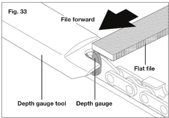 Fig. 33 File forward Flat file Depth gauge tool Depth gauge