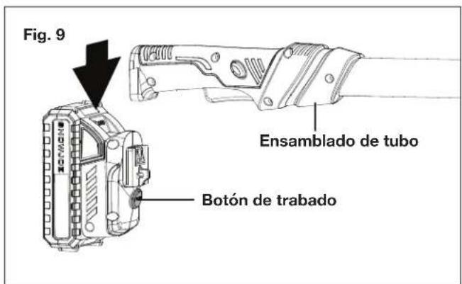Fig. 9 Ensamblado de tubo Botón de trabado