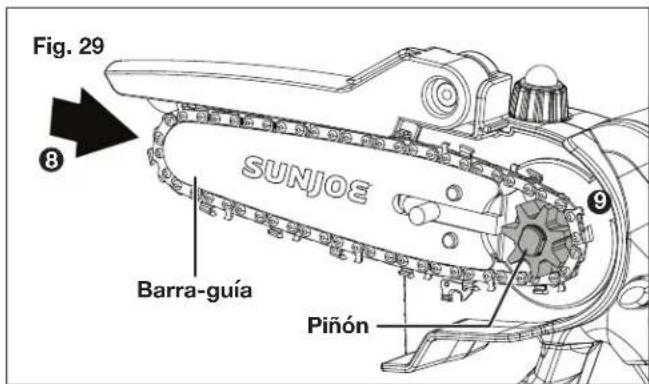 Fig. 29 8 SUNJOE Barra-guía Piñón