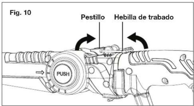 Fig. 10 Pestillo Hebilla de trabajo PUSH