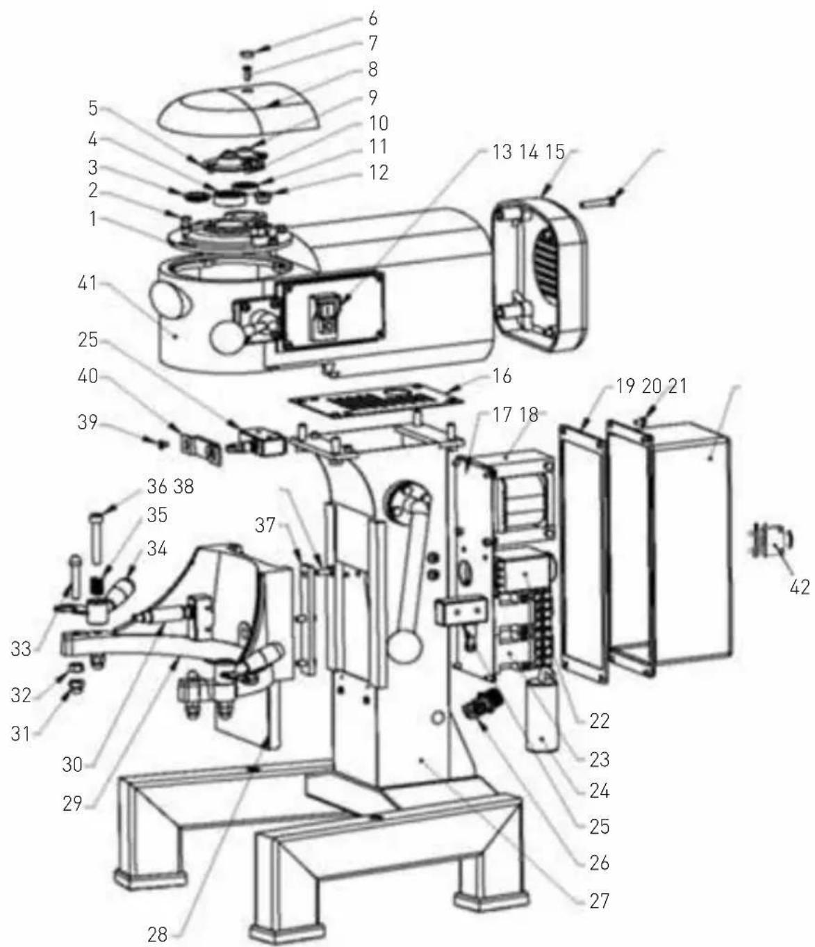 Hendi 222843 - Exploded drawing and part list - 1