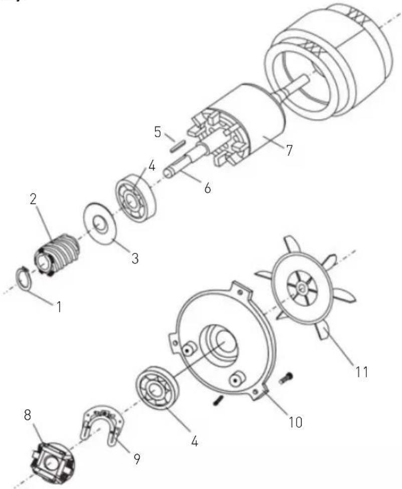 Hendi 222843 - ábra: Motor szerelvény - 1