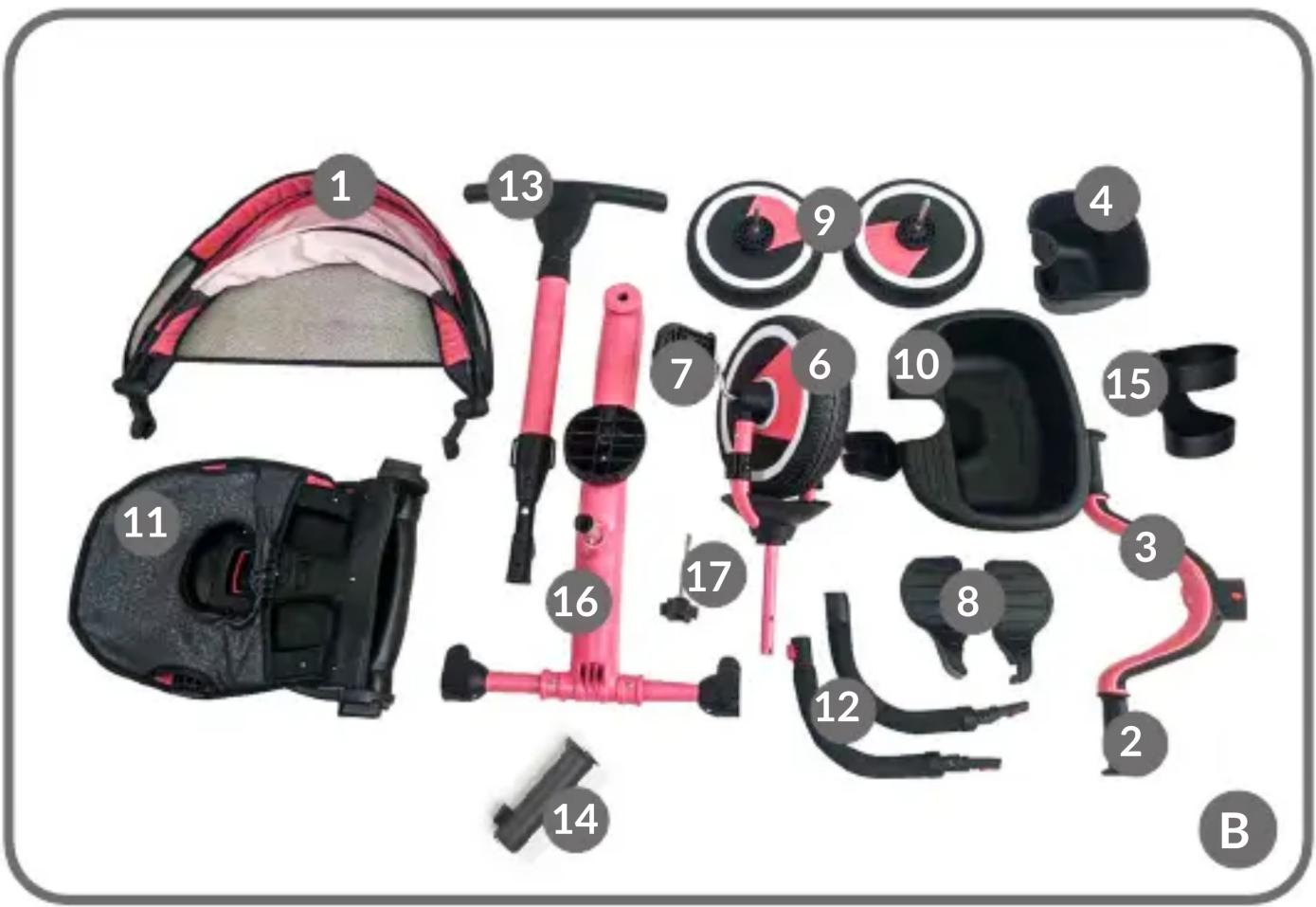 Exploded view diagram of a sportswear with numbered parts for identification