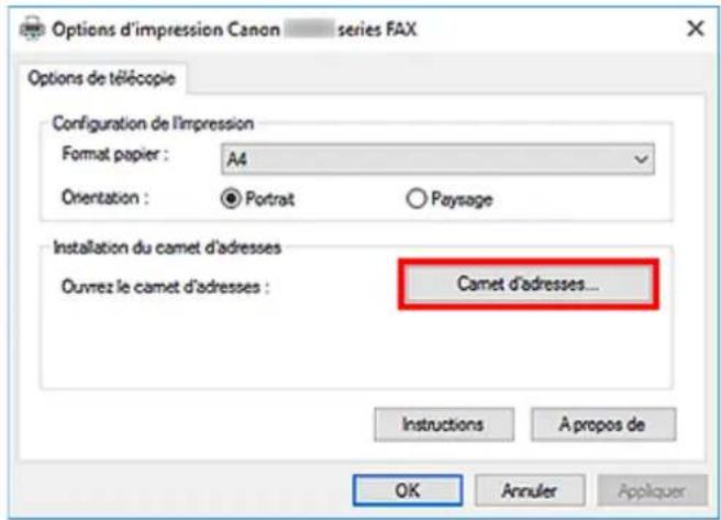 CANON MAXIFY GX4050 - Enregistrement d'un destinataire (contact WAB) dans le carnet d'adresses - 1