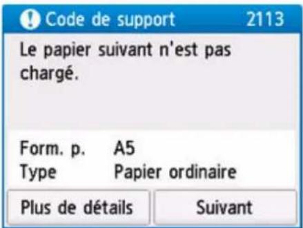 CANON MAXIFY GX4050 - Lorsque les paramètres de papier pour l'impression ou la copie sont différents des informations concernant le papier enregistrées dans l'imprimante - 2