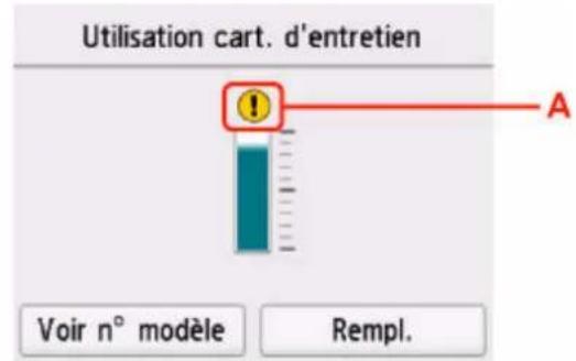 CANON MAXIFY GX4050 - Vérification de l'état de la cartouche d'entretien sur l'écran tactile - 2