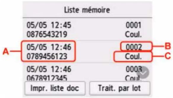CANON MAXIFY GX4050 - Sélectionnez référence mémoire.5. - 1
