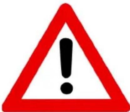 Warning sign with red triangle and black exclamation mark symbol