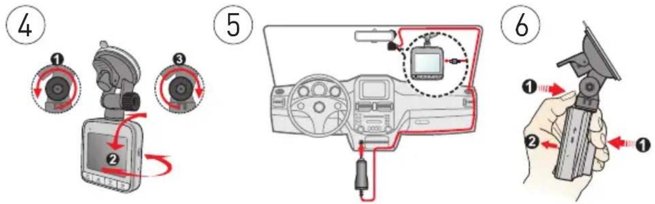 Diagram illustrating a device operation sequence with numbered steps and labeled components