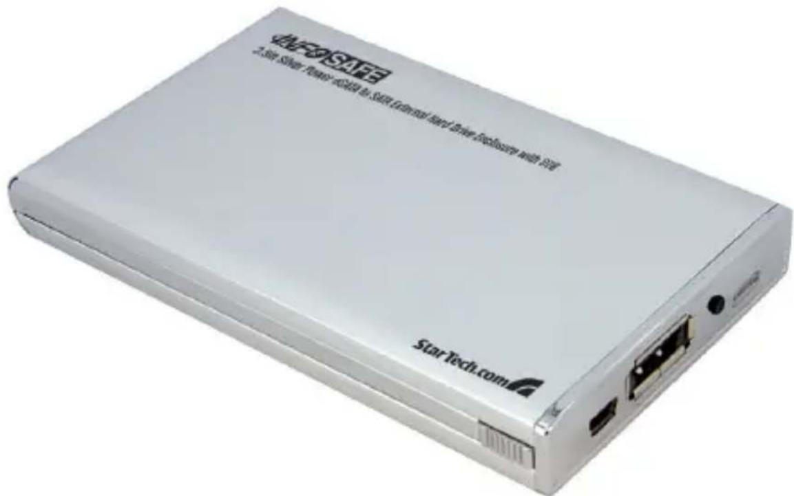 StarTech.com S2510PESAT - Boîtier disque dur esata à SATA silver power 2.5" avec sauvegarde une touche - 1