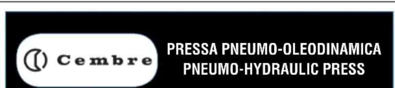 Cembre PRESSA PNEUMO-OLEODINAMICA PNEUMO-HYDRAULIC PRESS