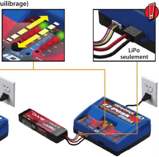 Traxxas EZPeak Dual - Brancher le connecteur principal et le connecteur d'équilibrage au chargeur (tirez pour retirer le couvercle du port d'équilibrage) - 1
