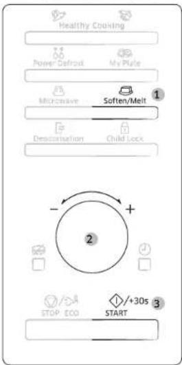 SAMSUNG MS28B303TAK - Utilisation des fonctions faire ramollir/fondre - 1