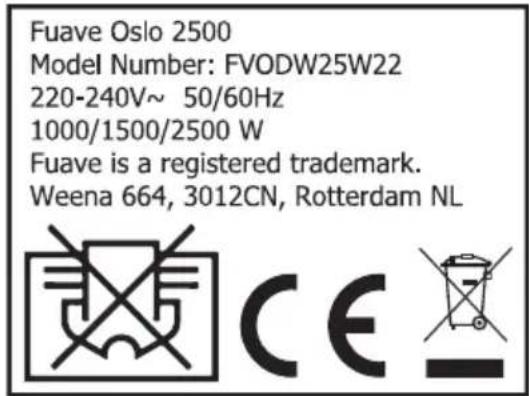Fuave Oslo 2500 - Type plate - 1
