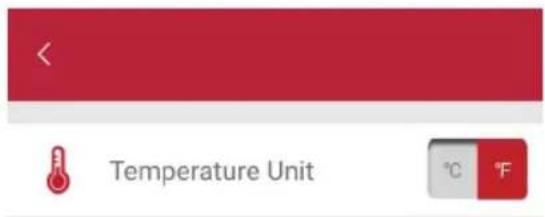 Temperature Unit ℃ °F
