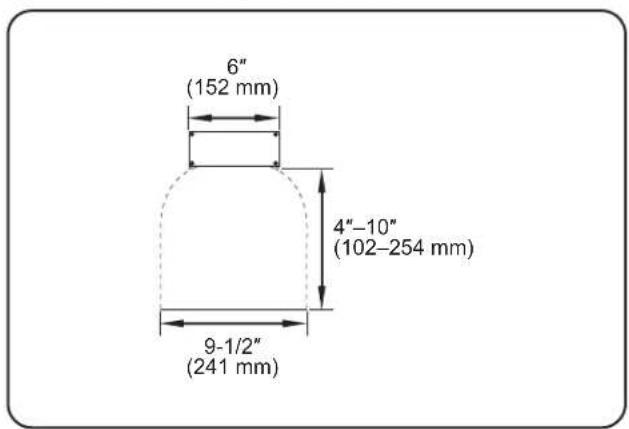 6" (152 mm) 4"-10" (102-254 mm) 9-1/2" (241 mm)