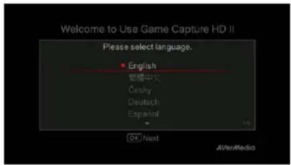 AVERMEDIA Live Gamer Extreme 2 GC551 - Étape 1 réglage de la langue - 1