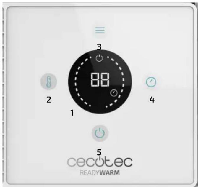 CECOTEC Ready Warm 6050 Ceramic Pisa - Pannello di controllo - 1