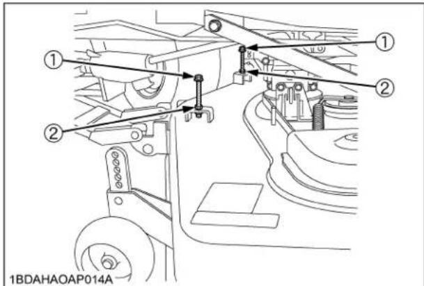 KUBOTA GR2020G - Réglage du dispositif d'arrêt de LEVAGE de la tondeuse - 1