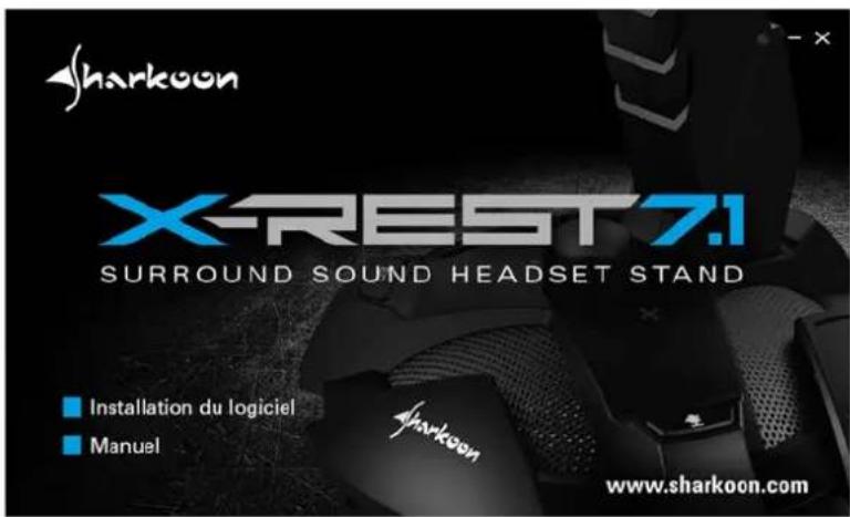 Sharkoon XRest 7.1 - Installation du logiciel (PC sous windows uniquement) - 1