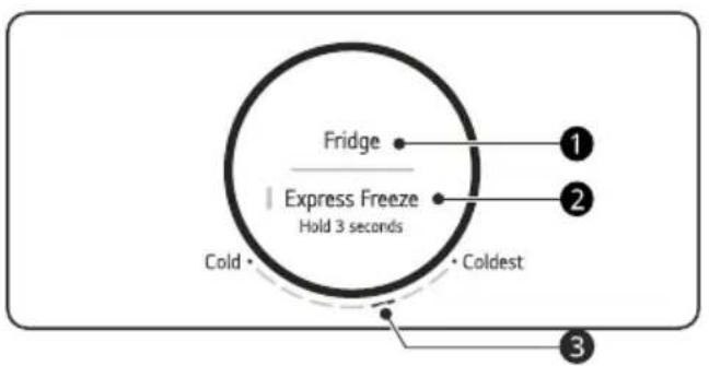 Fridge Express Freeze Hold 3 seconds Cold Coldest 1 2 3
