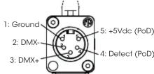 Exalux Connect TX100N - Alimentation par le connecteur XLR5 - 1