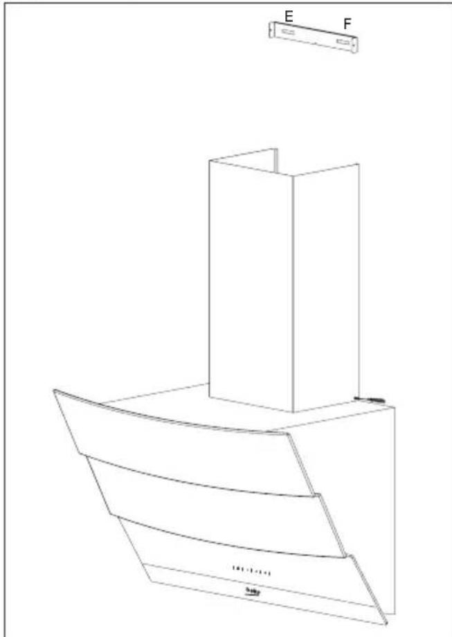BEKO HCA92641BH - Instalação da chaminé do exaustor - 1