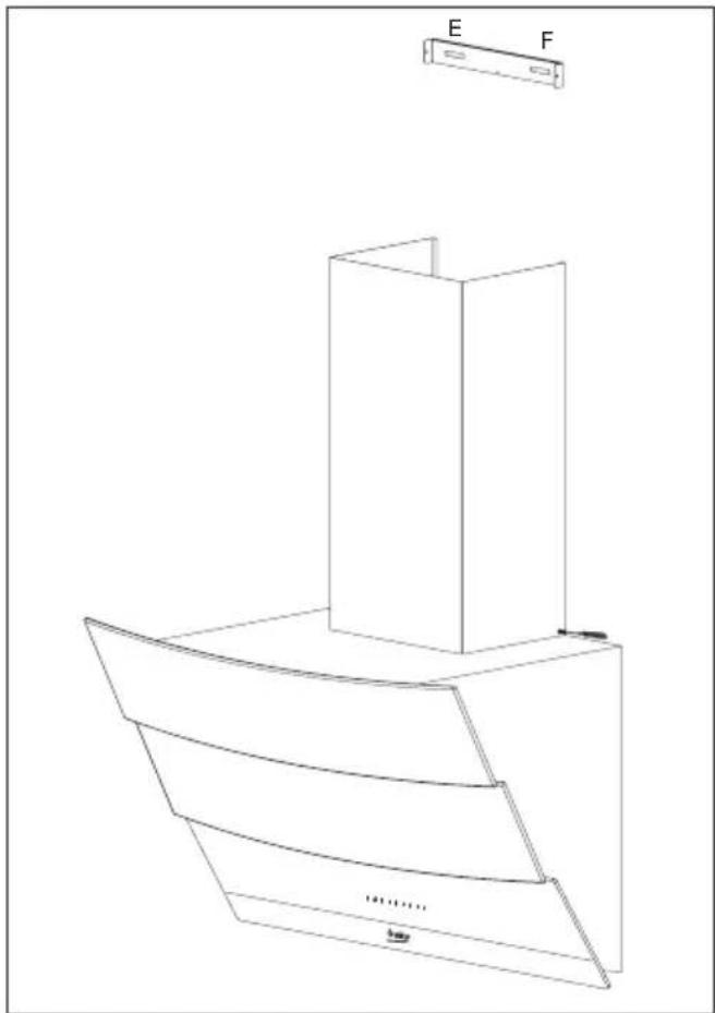 BEKO HCA92641BH - Abzugsschacht installieren - 1