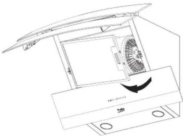 BEKO HCA92641BH - Demontarea filtrelor din aluminiu - 1