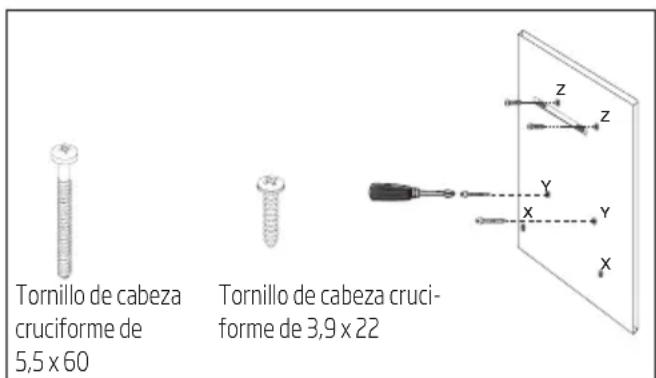BEKO HCA92641BH - Instalación de los tornillos del colgador - 1