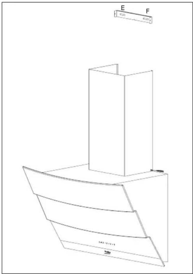 BEKO HCA92641BH - Namestitev cevi za dimni plin nape - 1