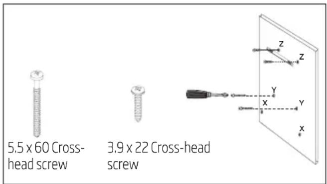 BEKO HCA92641BH - Installing the hanger screws - 1
