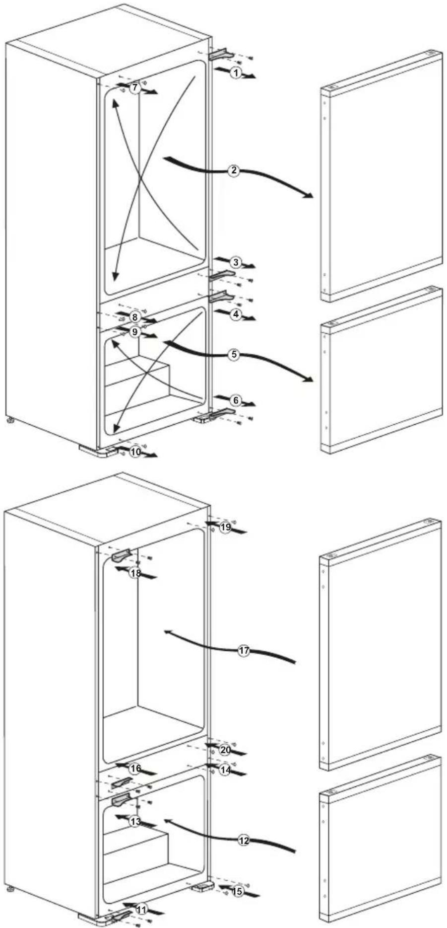 BEKO BCNA306E4SN - Inversión de las puertas - 1