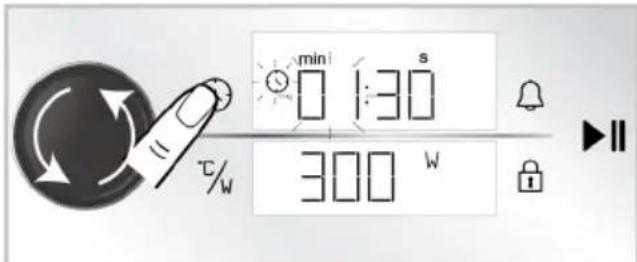 min 1:30 s 300 W