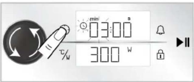 min 3:00 s 300 W