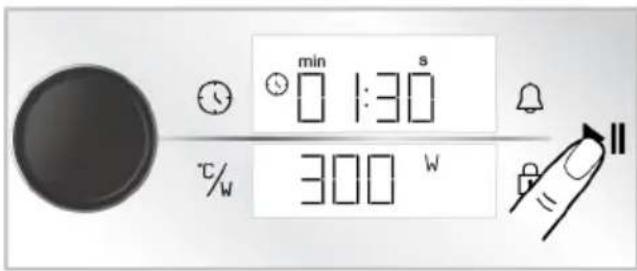 min 1:30 s °C/W 300 W