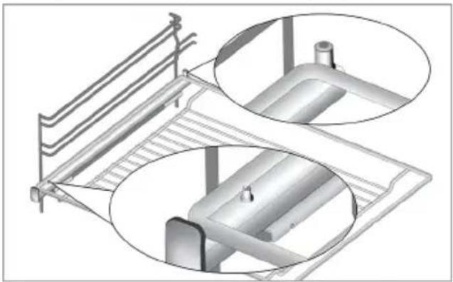 BEKO BBCW13400X - Mise en place appropriée de la grille métallique et du plateau sur les rails télescopiquesmodèles à étagères grillagées et rails télescopiques - 1