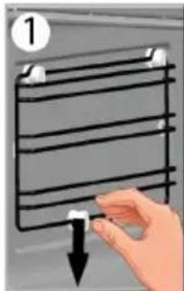 BEKO BBCW13400X - Per rimuovere i ripiani laterali in filo metallico: - 1