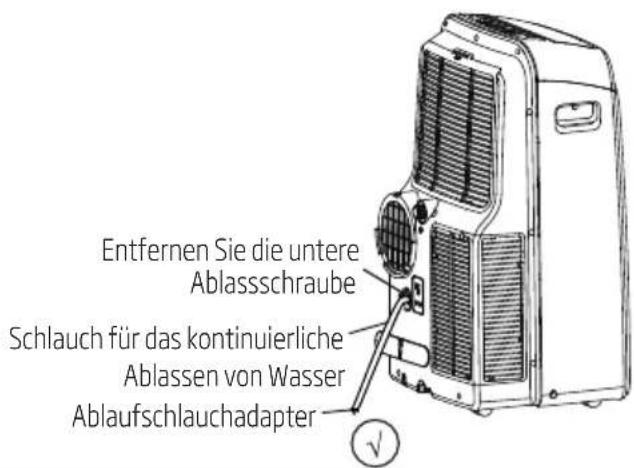 Entfernen Sie die untere Ablassschraube Schlauch für das kontinuierliche Ablassen von Wasser Ablaufschlauchadapter