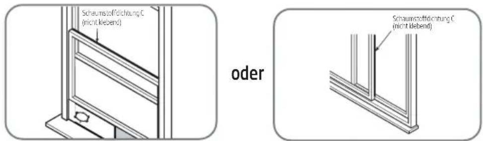 Schaumstoffdichtung C (nicht klebend) oder Schaumstoffdichtung C (nicht klebend)