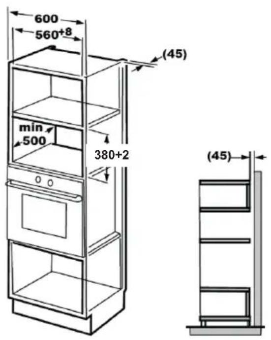 BEKO BMGB 25333 WG - Wymiary mebli do montazu sabudowanego - 1