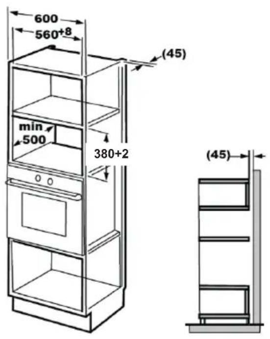 BEKO BMGB 25333 WG - Möbeldimensioner für inbyggda installationer - 1