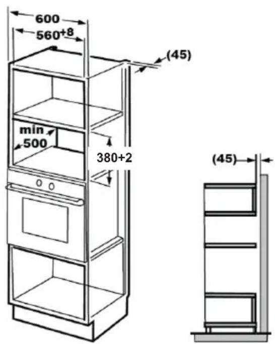 BEKO BMGB 25333 WG - Dimensiones de los muebles para la instalación integra - 1