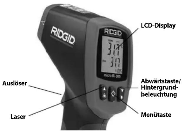 RIDGID Micro IR200 - Ein- und Ausschalten (Messungen durchführen) - 1